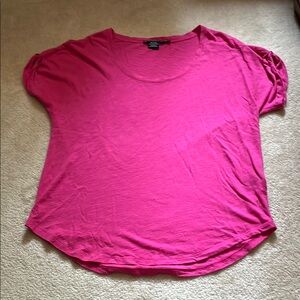 Ralph Lauren Pink Relaxed Ruched Short Sleeve Tee XL